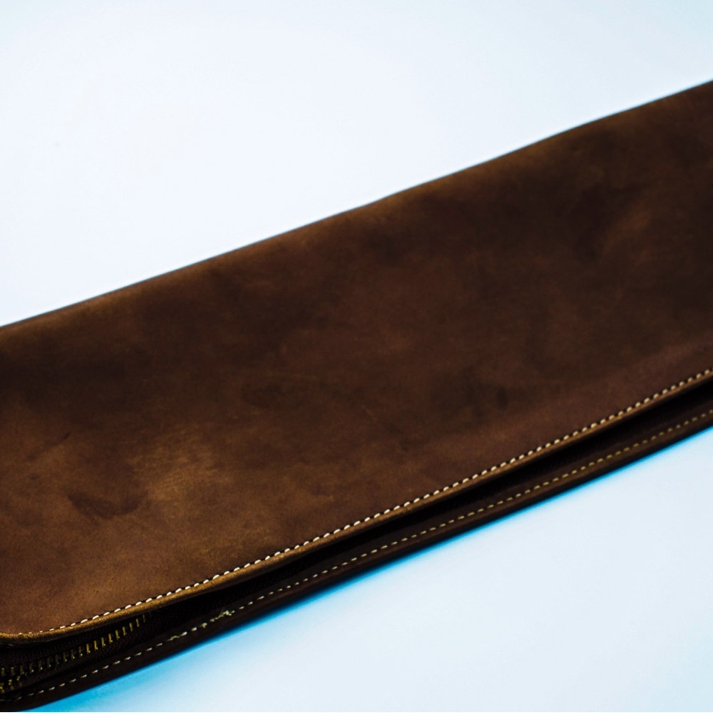 Jos Vintage leather tie and scarf case pouch